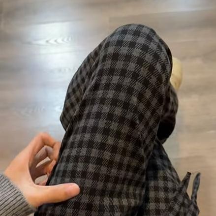 チェックパンツ 格子模様のリラックスパンツ