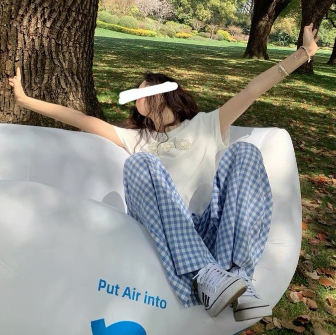 チェックパンツ 格子柄リラックスワイドパンツ