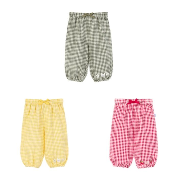チェックパンツ ふんわりギャザーチェックパンツ