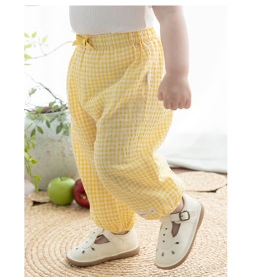 チェックパンツ ふんわりギャザーチェックパンツ