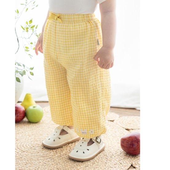 チェックパンツ ふんわりギャザーチェックパンツ
