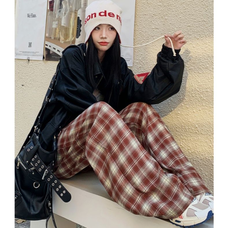 チェックパンツ クラシックゆったりチェックパンツ