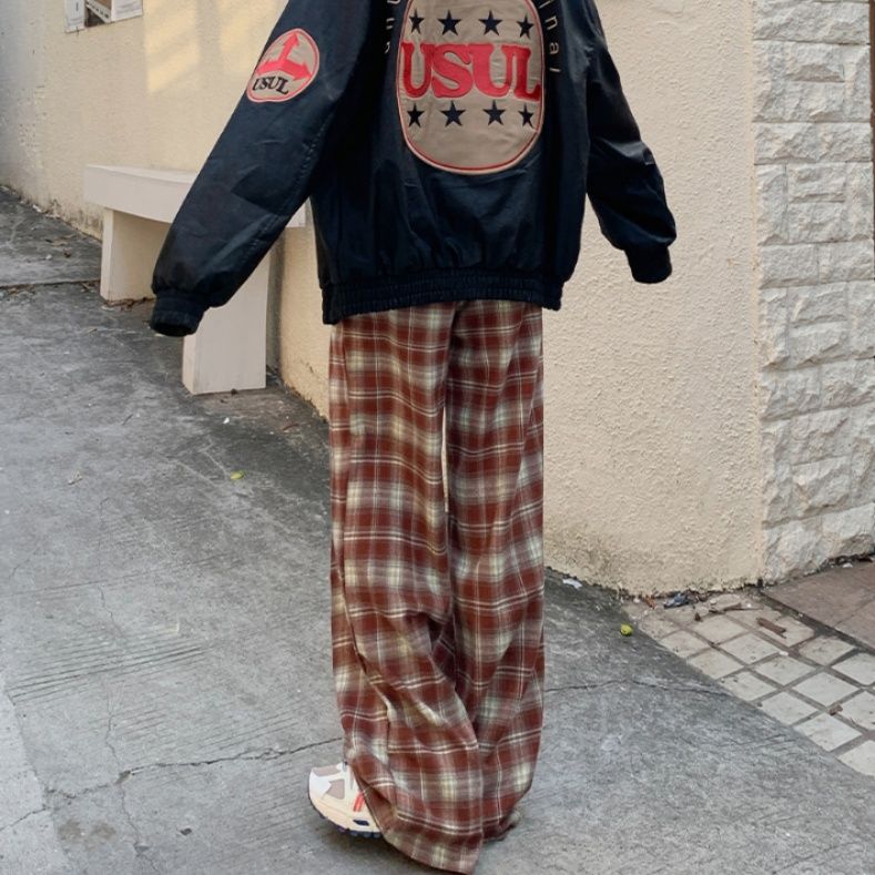 チェックパンツ クラシックゆったりチェックパンツ