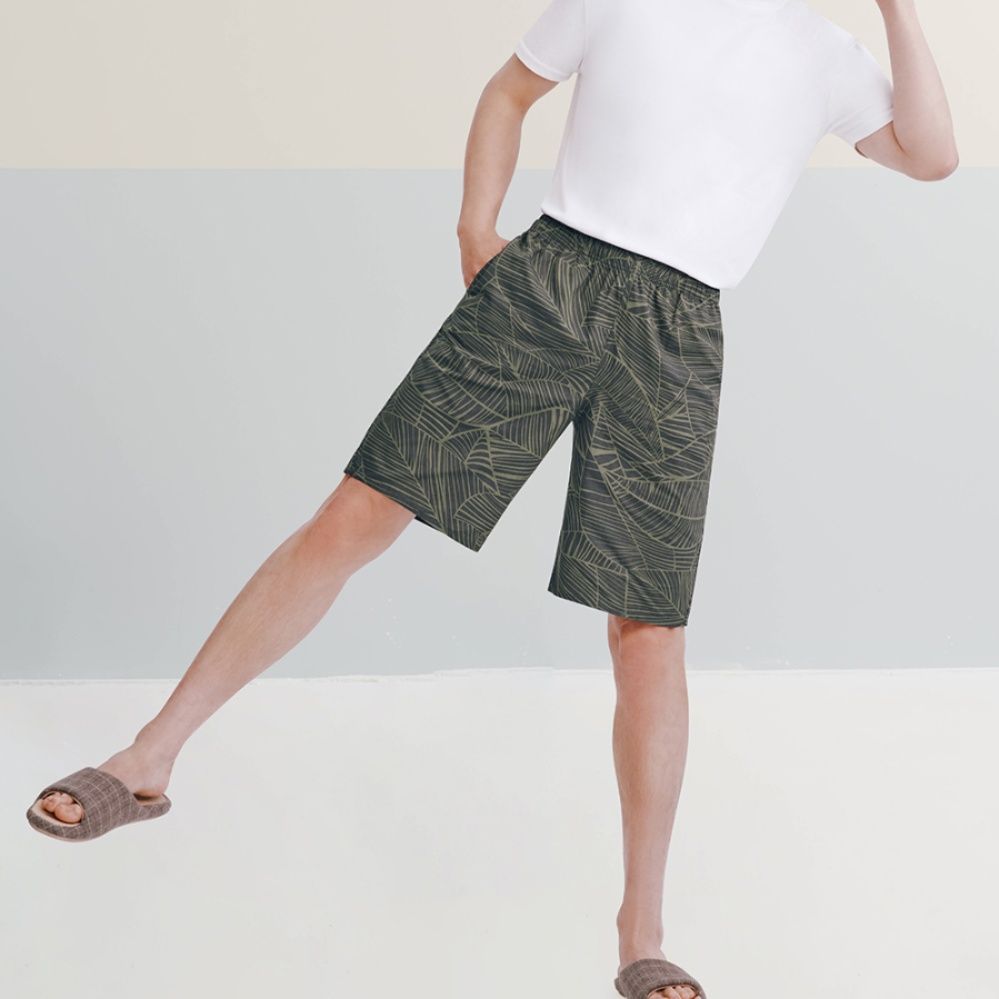 チェックパンツ 格子柄リラックスショートパンツ