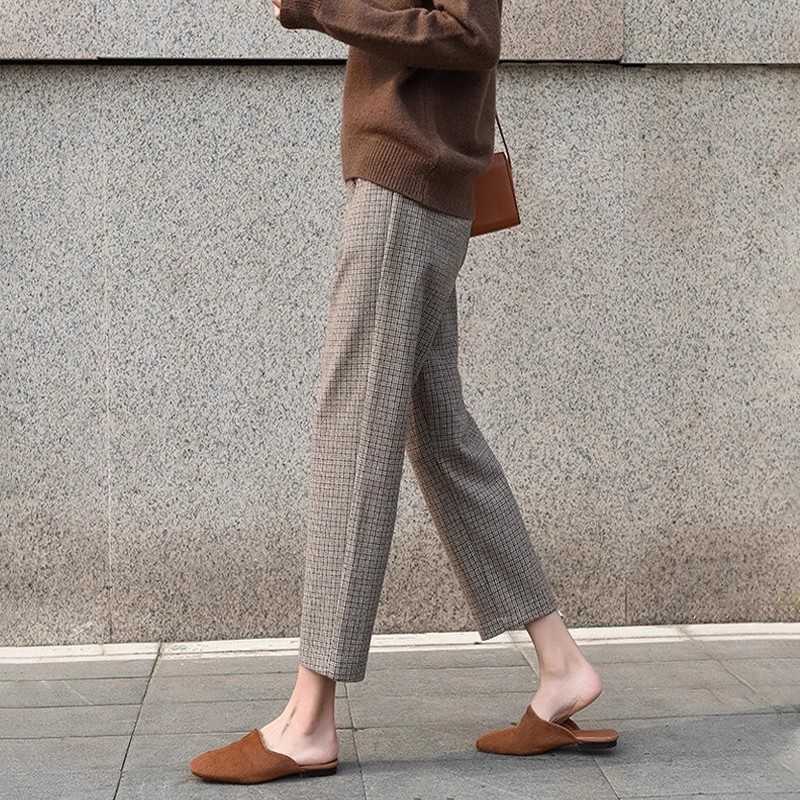 チェックパンツ 大人の雰囲気漂う チェックテーパードパンツ
