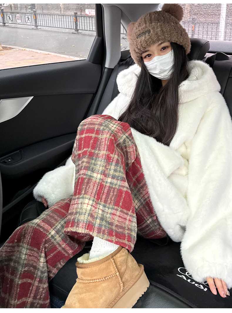 チェックパンツふんわりルーズチェックパンツ