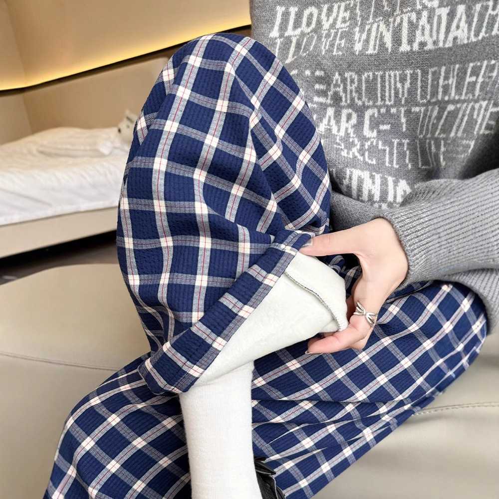 チェックパンツゆったりチェックパンツ