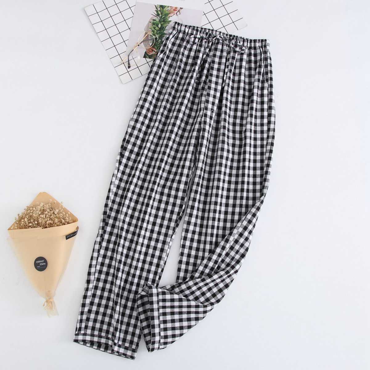 チェックパンツ リラックスシルエット テーパードパンツ