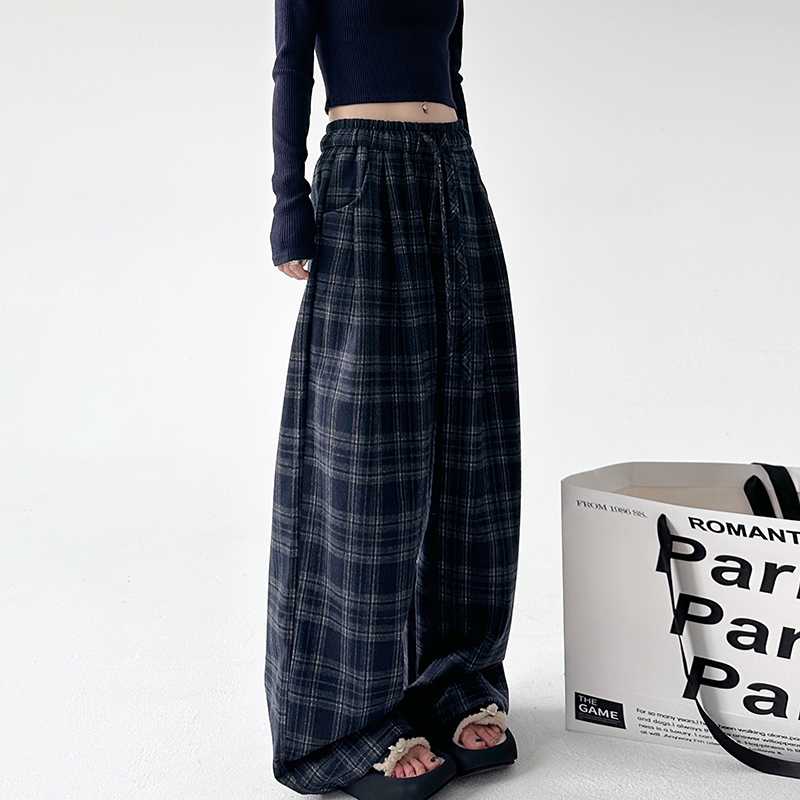 チェックパンツ　ウエストゴム リラックス