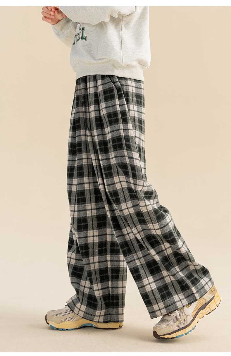 チェックパンツ ゆったりチェックワイドパンツ