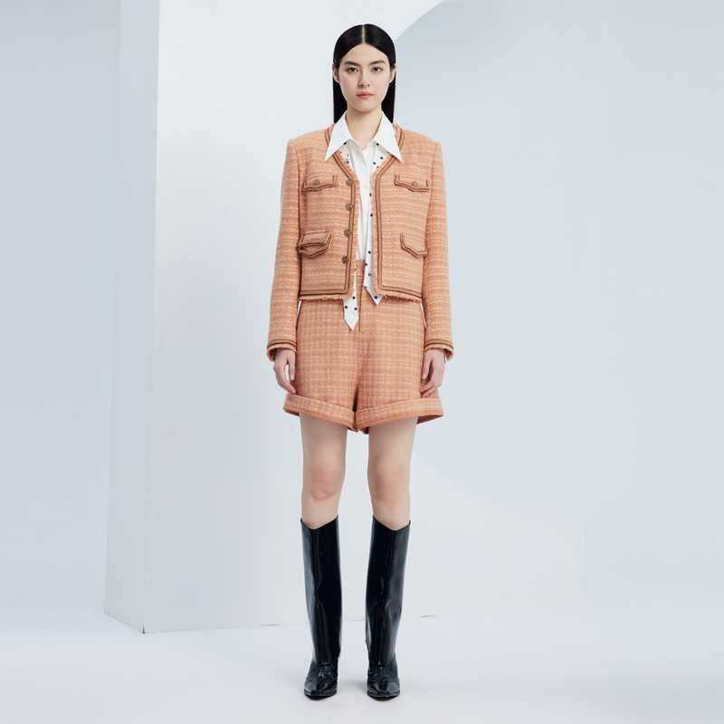 チェックパンツ クラシック ツイード ショートパンツ セットアップ