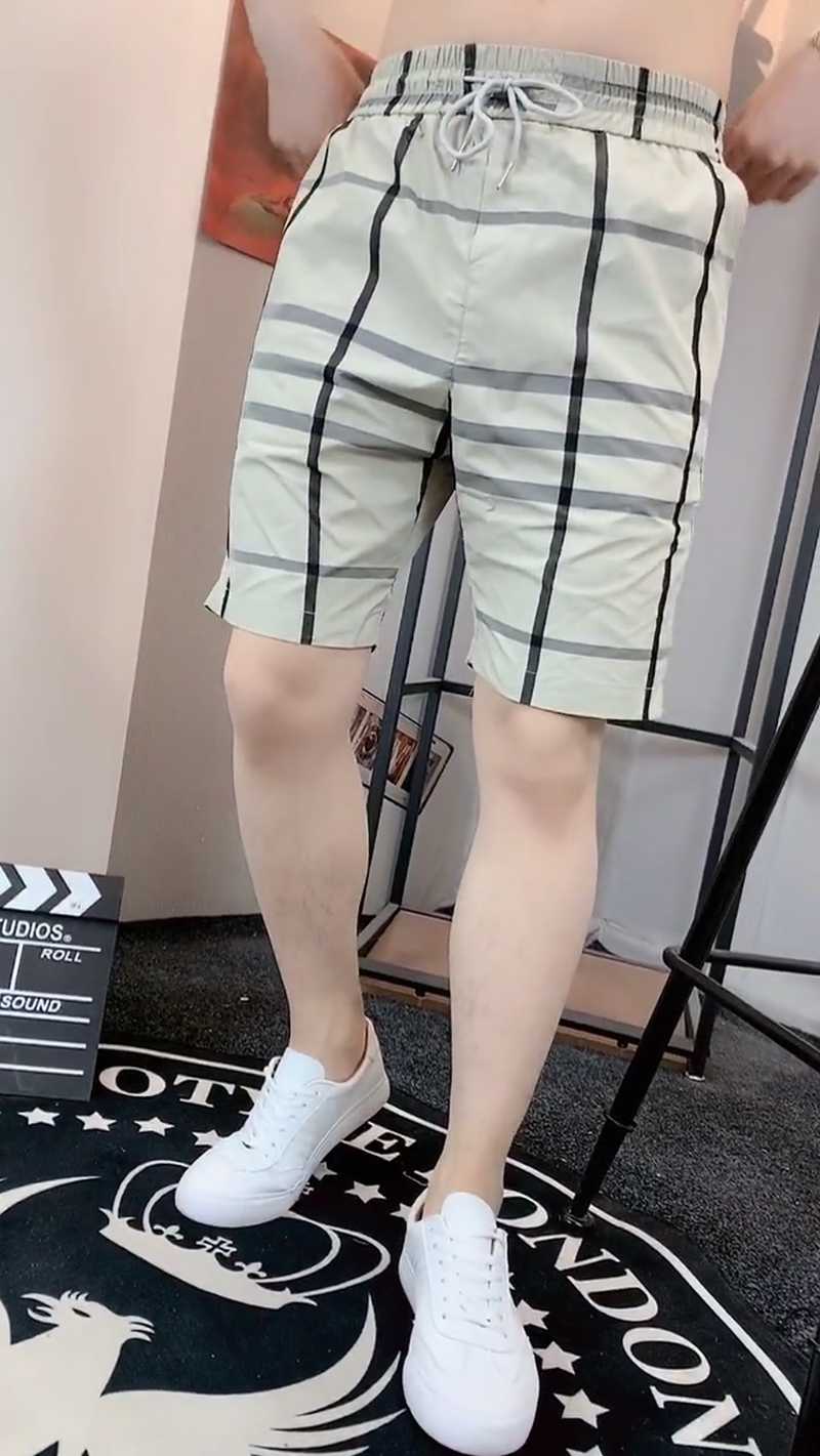 チェックパンツ シンプルストライプ柄 ショートパンツ