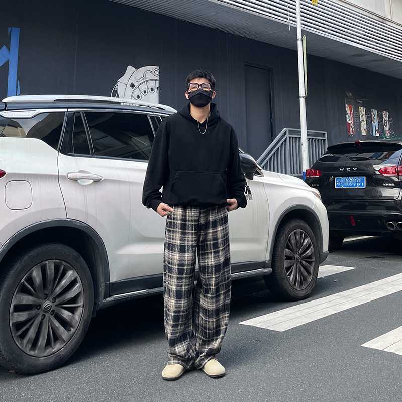 チェックパンツ ウェーブタータン ワイドパンツ