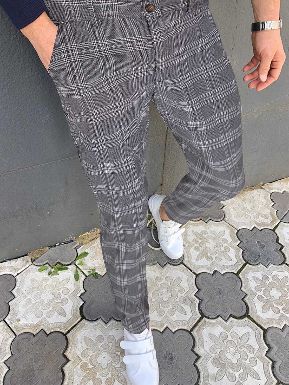チェックパンツ クラシック調チェック柄スラックス