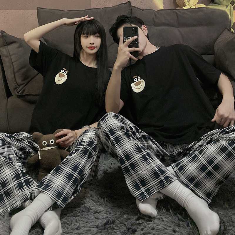 チェックパンツ グレンチェック ゆったりルームパンツ