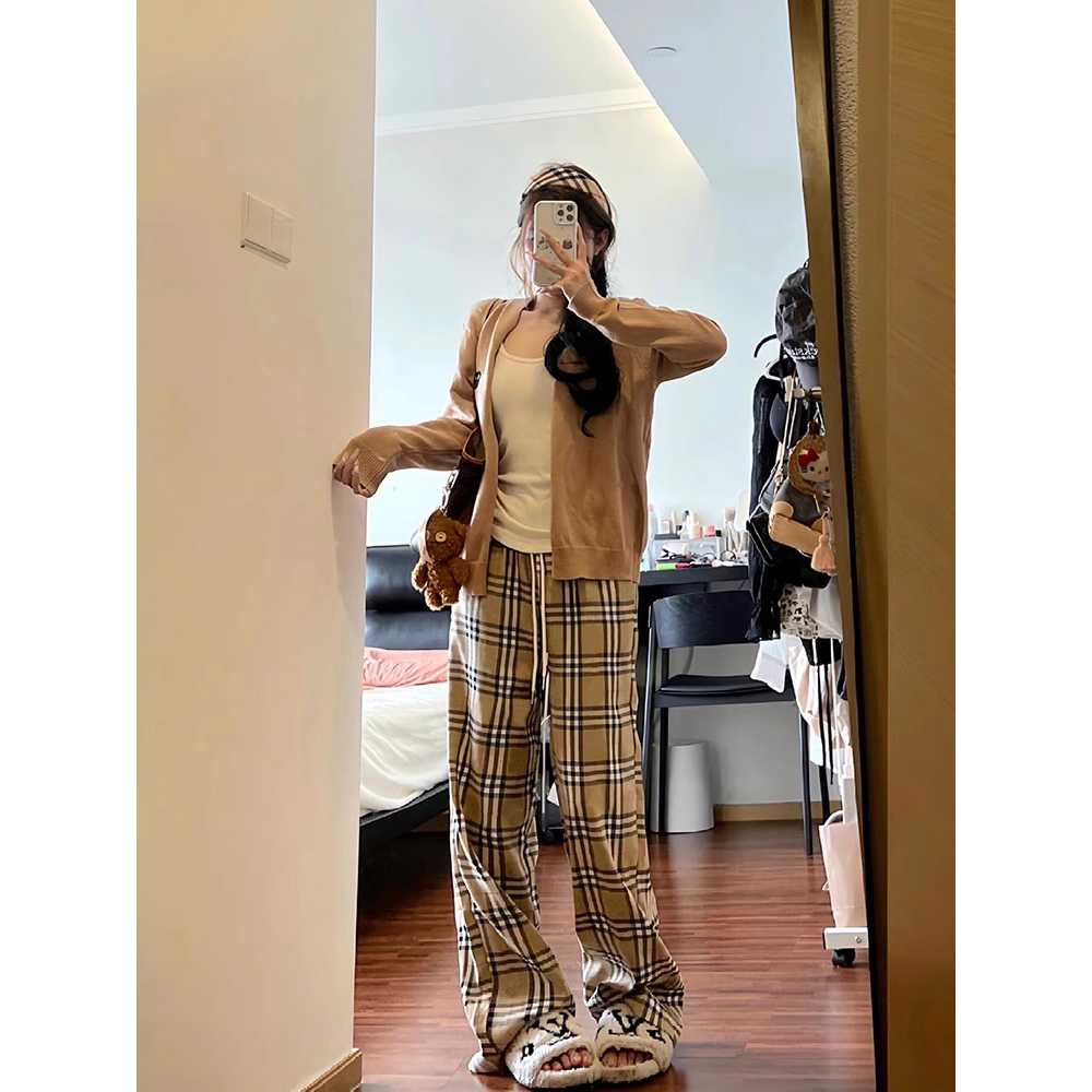 チェックパンツゆったりタータンチェックパンツ