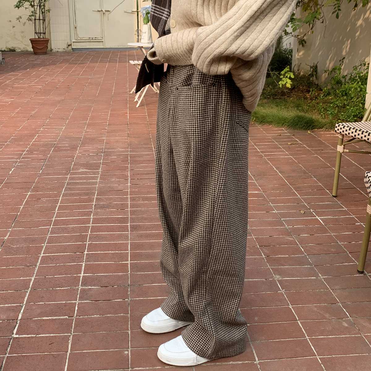 チェックパンツゆったりシルエット ギンガムチェックパンツ