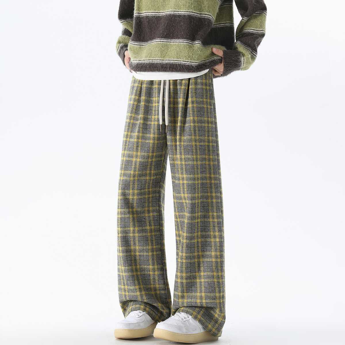 チェックパンツゆったりシルエット タータンチェックパンツ