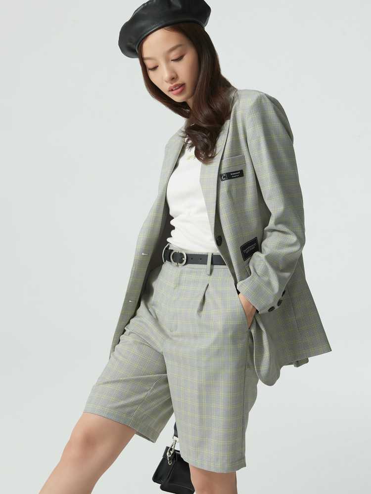 チェックパンツ ショート きれいめチェック柄ショートパンツ