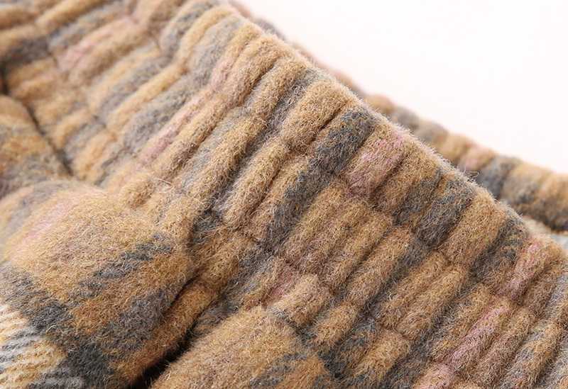 チェックパンツ 温かみある冬のチェック柄ワイドパンツ