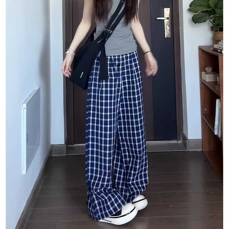 チェックパンツ 大きいサイズ対応 チェック柄ワイドパンツ