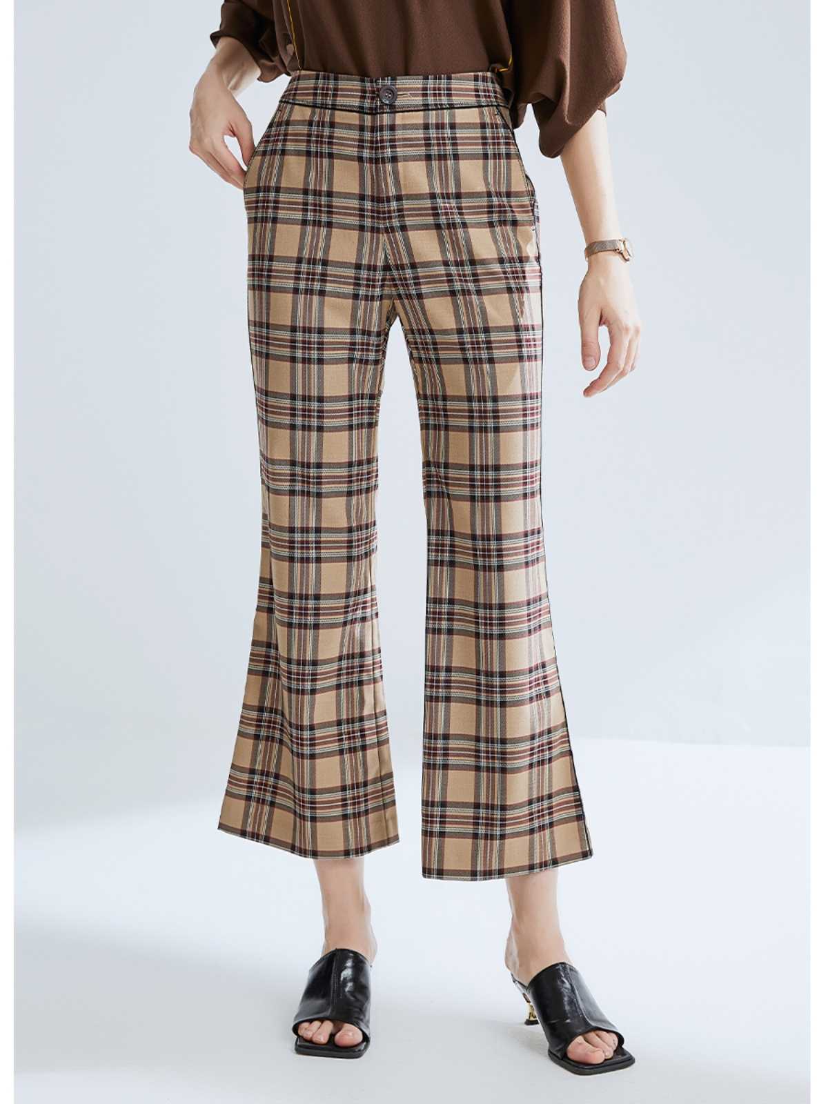 チェックパンツ クラシックタータンチェック九分丈パンツ