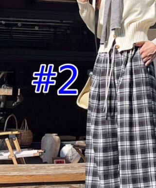 チェックパンツ チェック柄ワイドパンツ レディース ゆったりスラックス