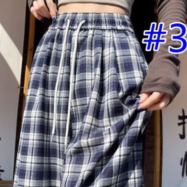 チェックパンツ チェック柄ワイドパンツ レディース ゆったりスラックス