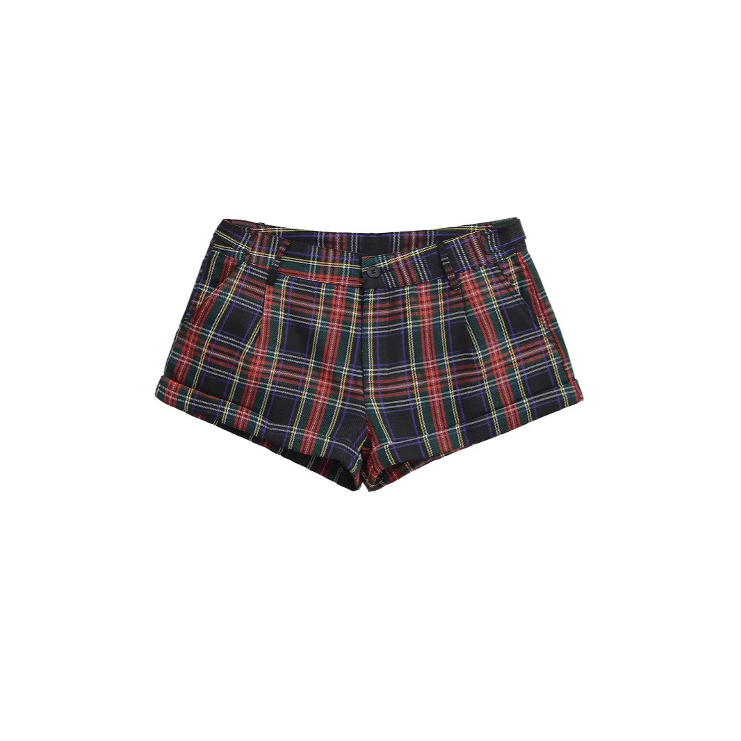 チェックパンツ タータンチェック柄ショートパンツ