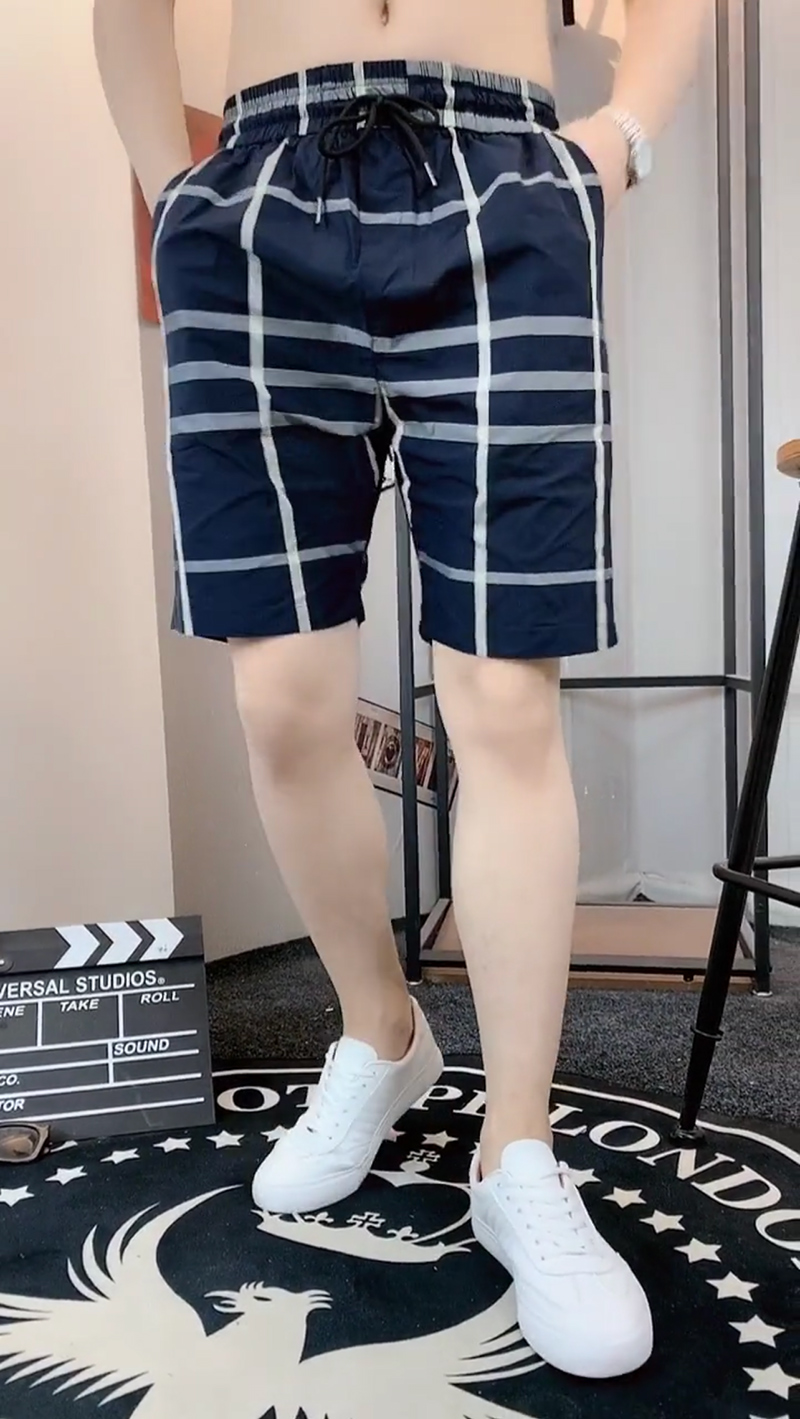 チェックパンツ シンプルストライプ柄 ショートパンツ