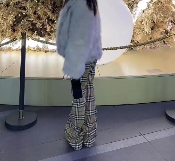 チェックパンツ チェックパンツ 伝統格子模様すっきりスキニーパンツ
