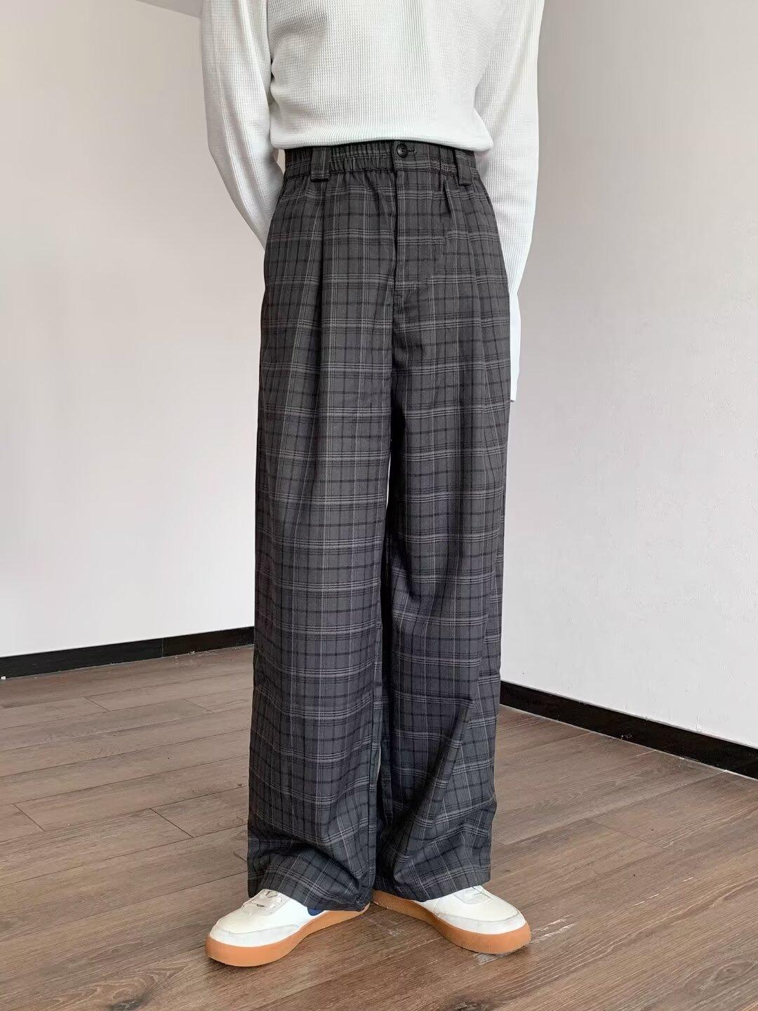 チェックパンツゆったりシルエット タータンチェックパンツ
