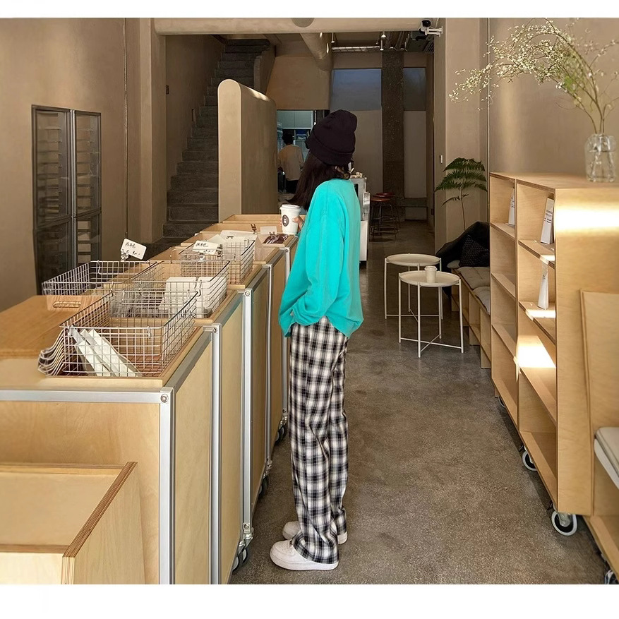 チェックパンツ ゆったりタータン チェック ロングパンツ