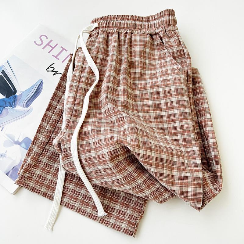 チェックパンツ シンプル チェック リラックスパンツ