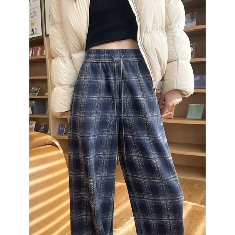 チェックパンツ ふんわりタータンチェックワイドパンツ