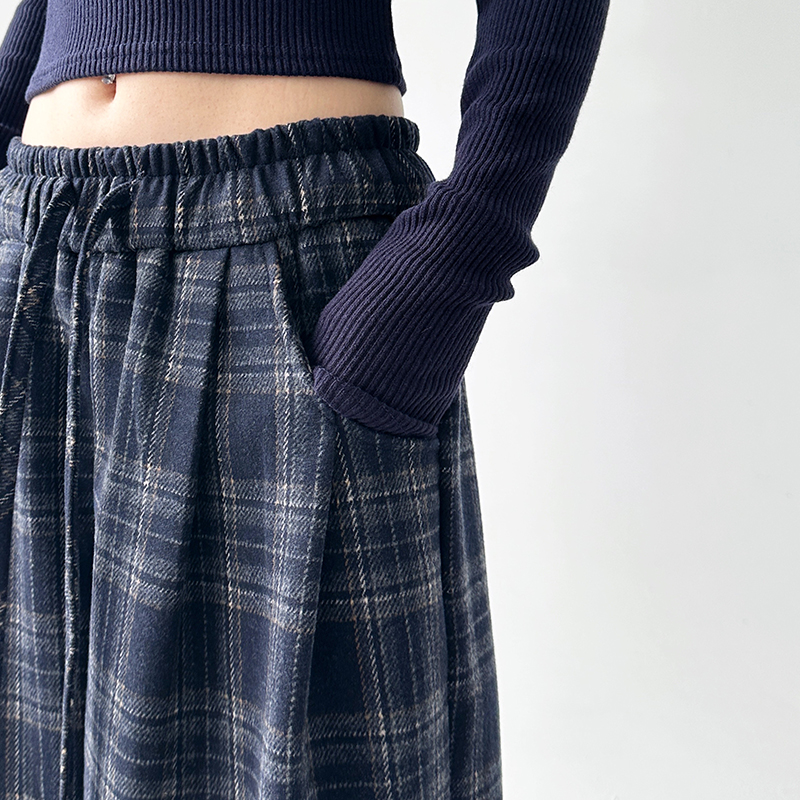 チェックパンツ　ウエストゴム リラックス