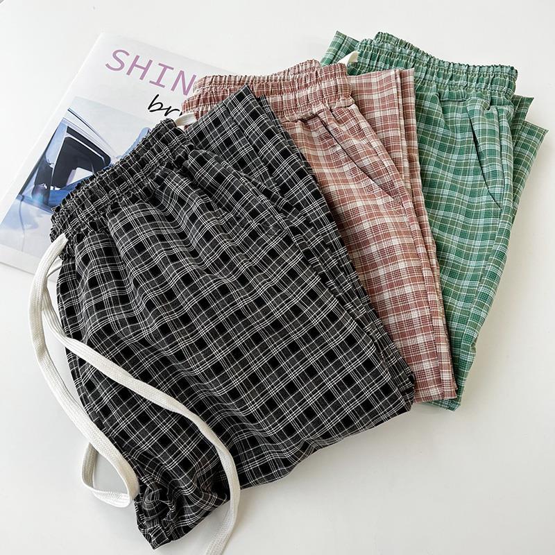 チェックパンツ シンプル チェック リラックスパンツ