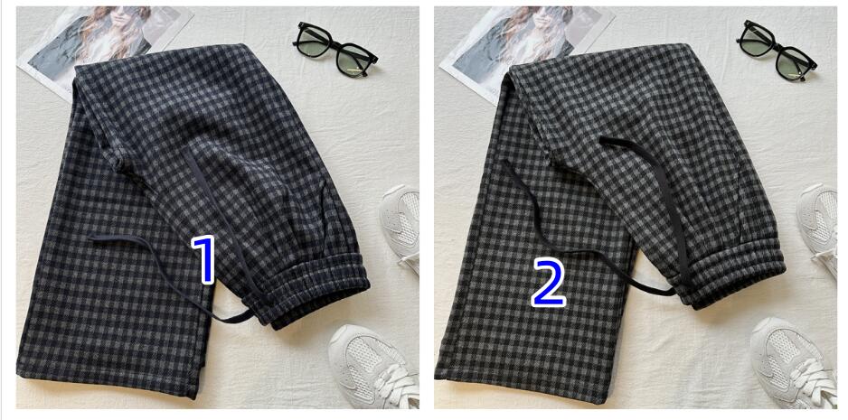 チェックパンツ レディース ハイウエスト チェック柄 裏起毛 ロングパンツ