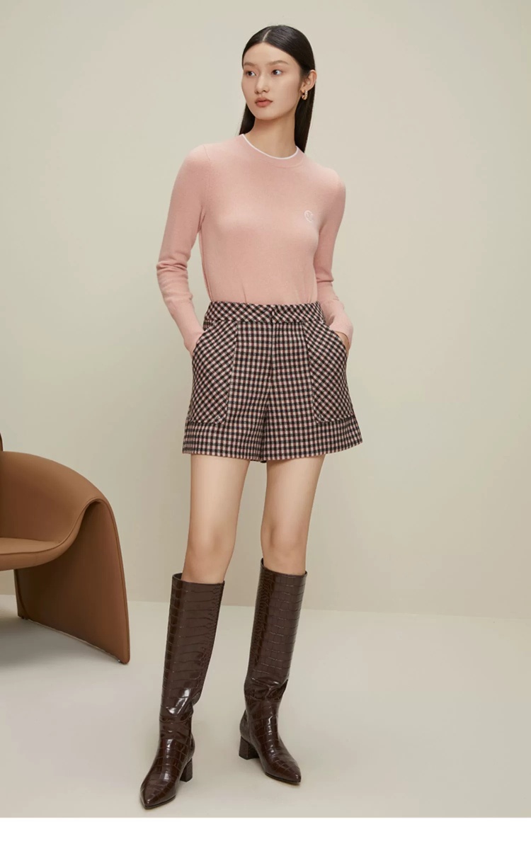 チェックパンツ 上品チェックセットアップ ショートパンツ