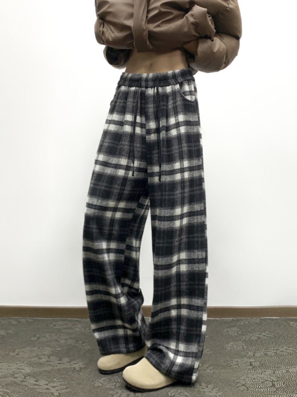 チェックパンツ 森の息吹 ワイドタータン