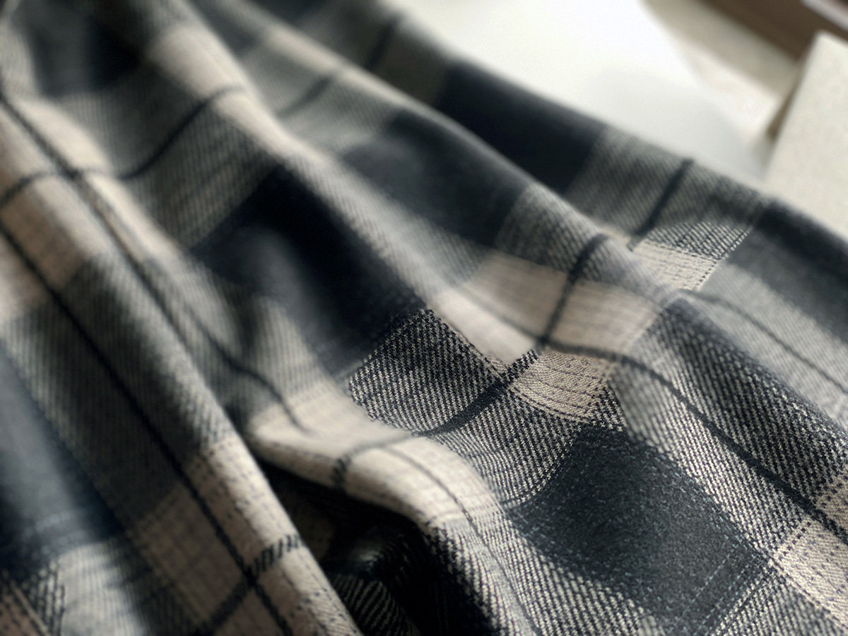 チェックパンツ 大判格子柄ゆったりワイドストレートパンツ