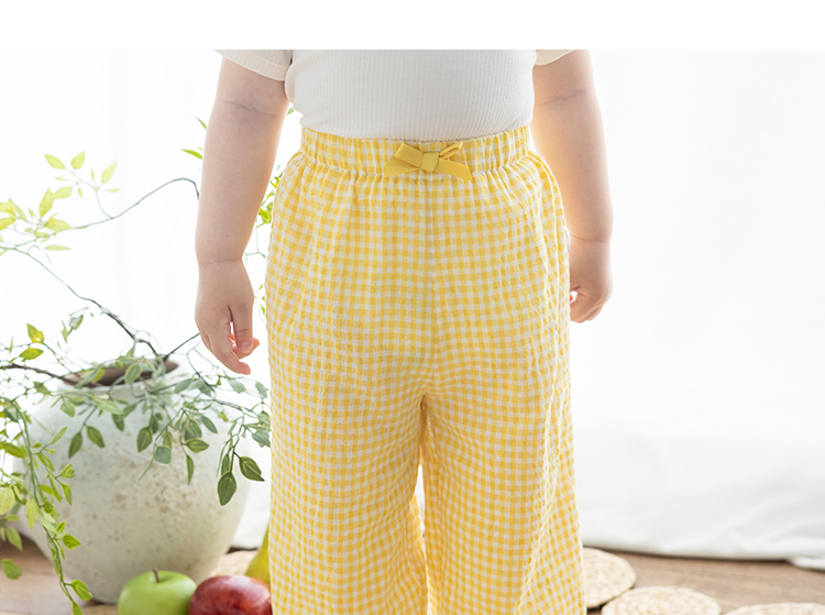 チェックパンツ ふんわりギャザーチェックパンツ