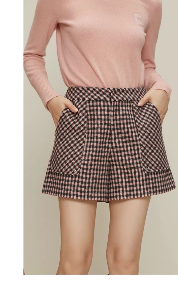 チェックパンツ 上品チェックセットアップ ショートパンツ