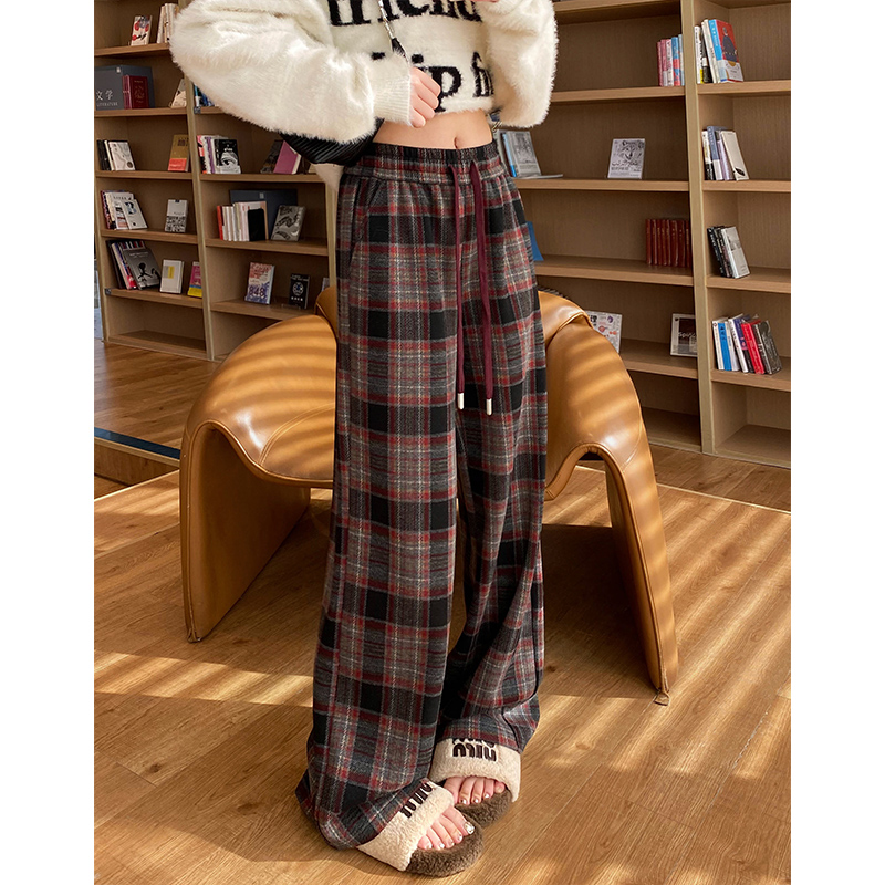 チェックパンツ　のびのびチェックパンツ