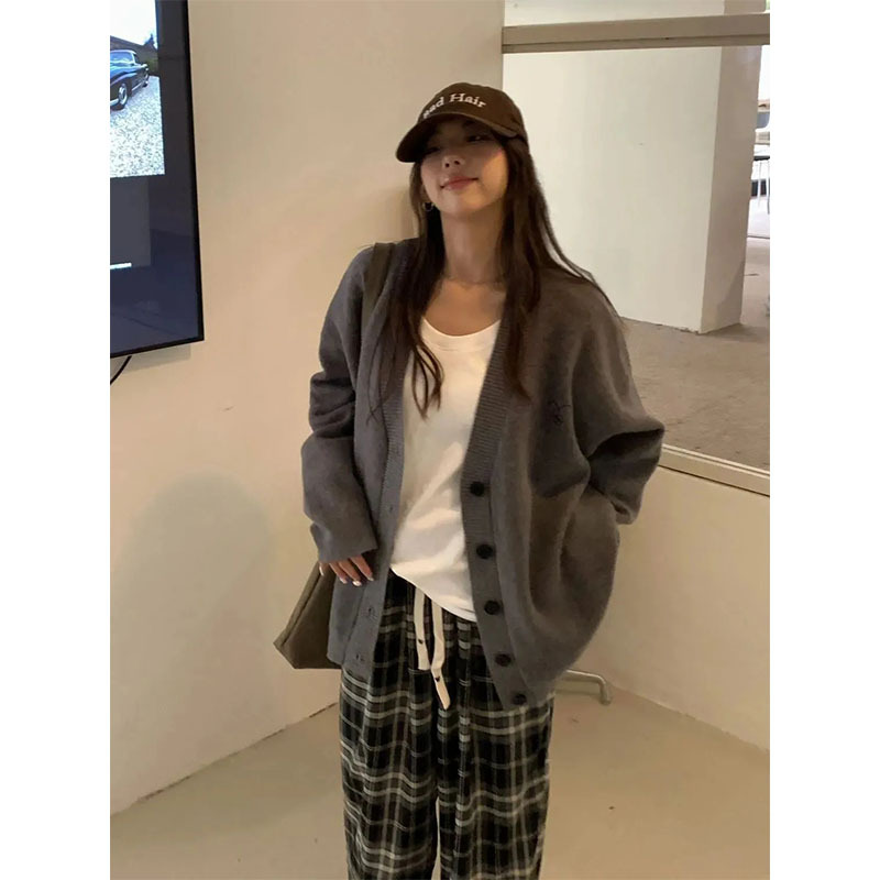 チェックパンツ クラシック格子柄ゆったりワイド