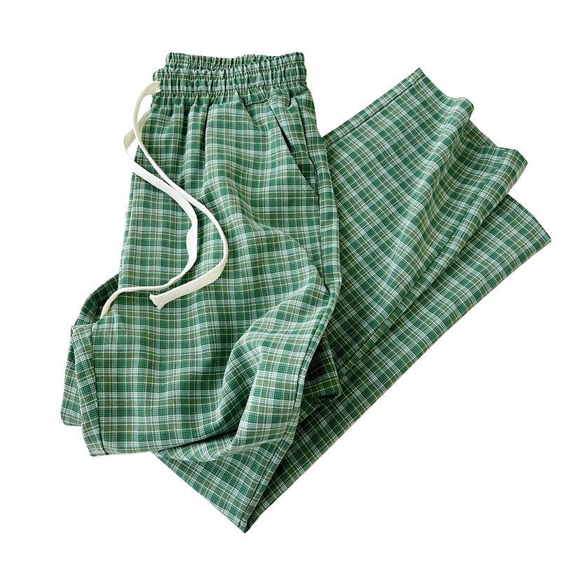 チェックパンツ シンプル チェック リラックスパンツ