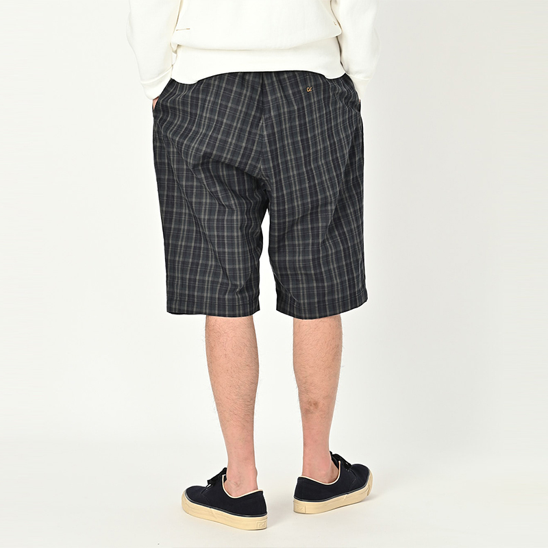 チェックパンツ ショート リラックス感溢れる格子柄ショートパンツ