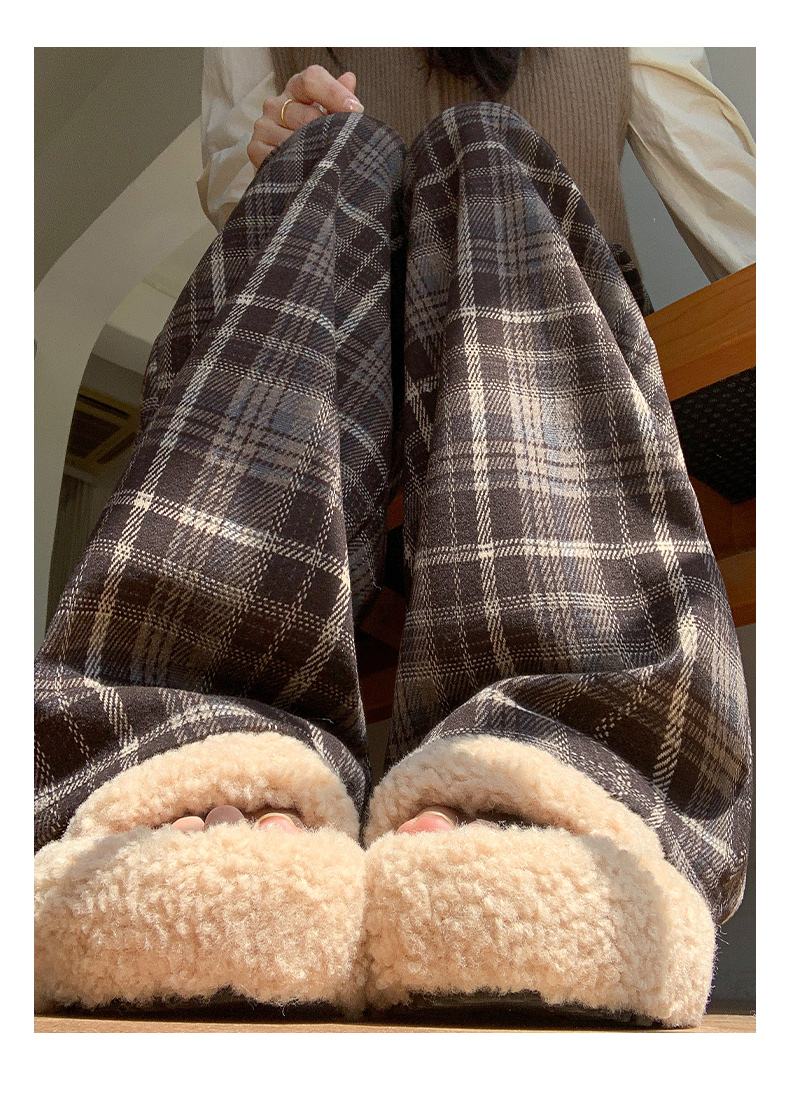 チェックパンツ ゆったりチェックワイドパンツ