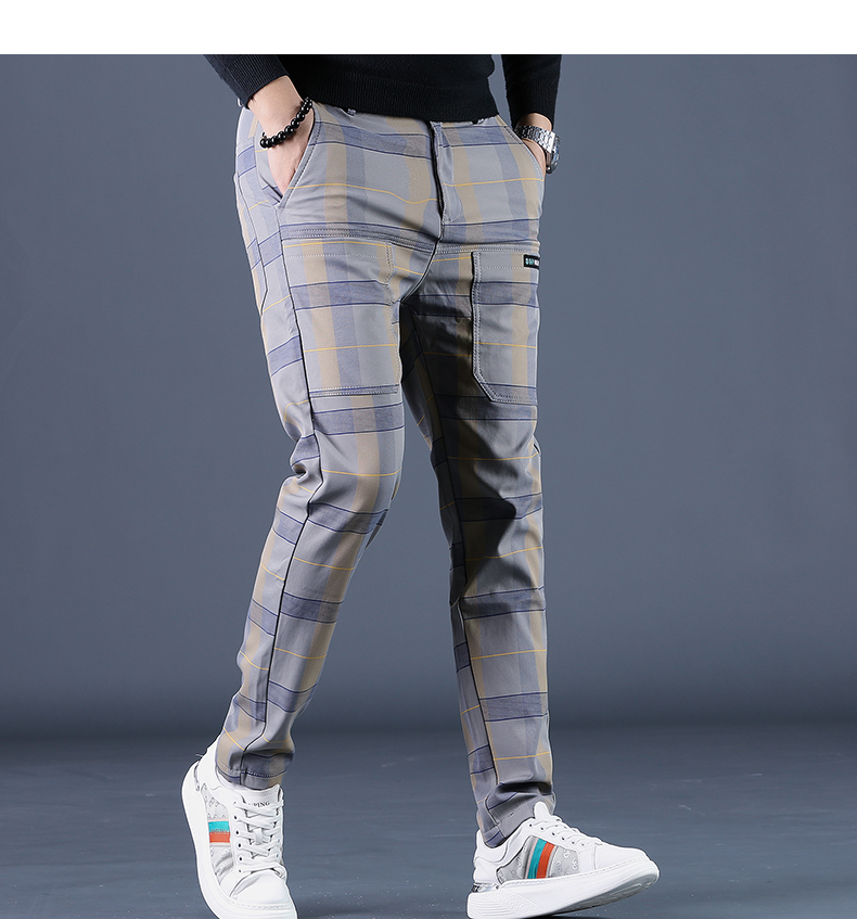 チェックパンツ モダンチェック柄スタイリッシュパンツ