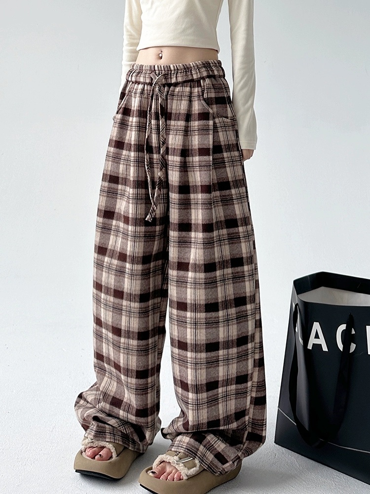 チェックパンツ　ウエストゴム リラックス